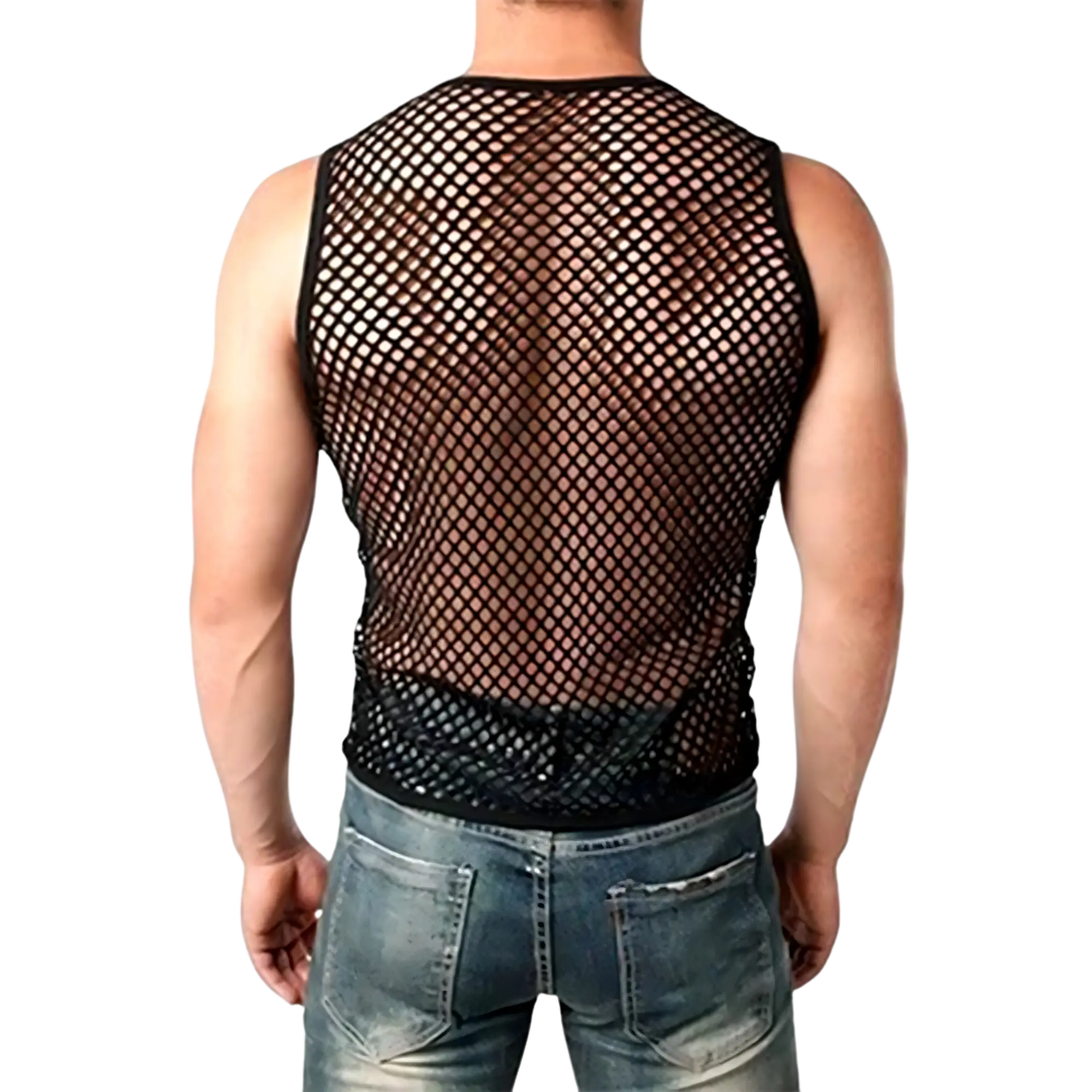 Rave-Mesh Tanktop – Ärmelloses Netzshirt für Festival-Looks