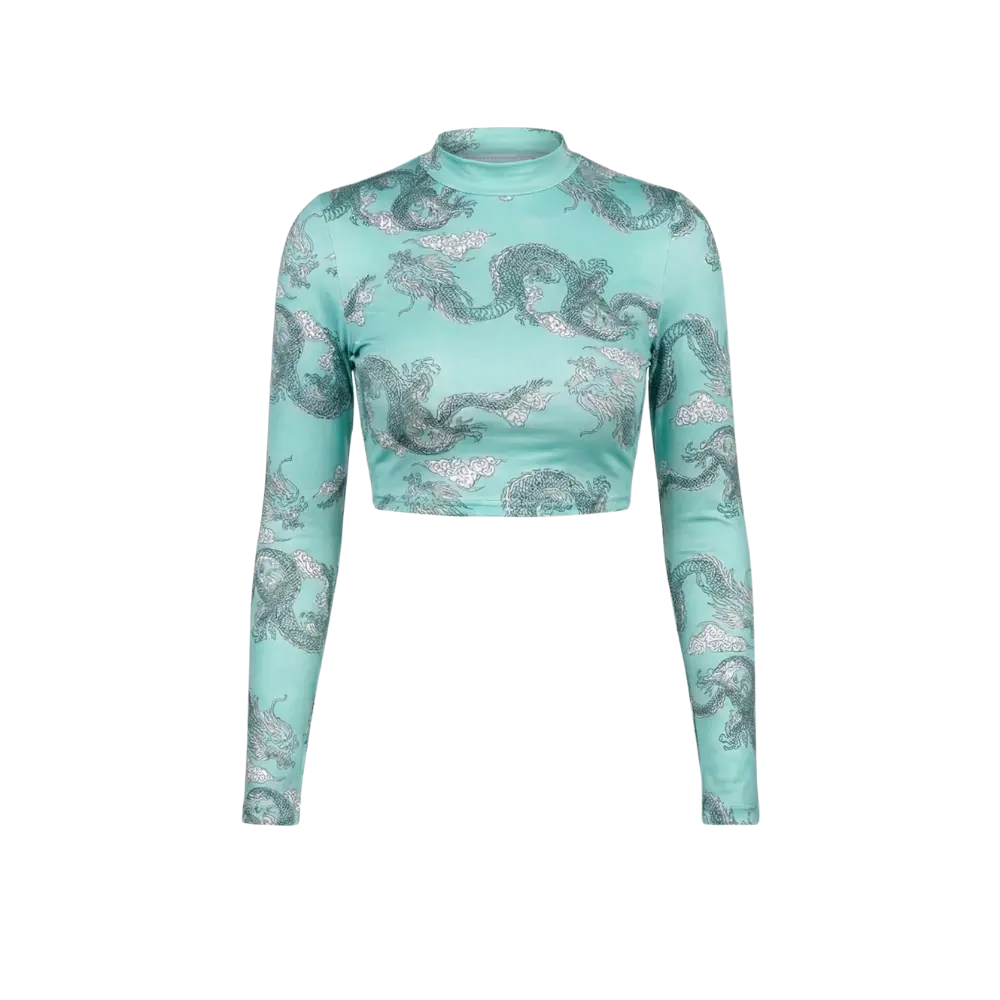 Backless Dragon Crop Top – Rave Fit in Mint