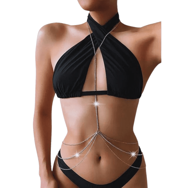 Verführerische Silberne Rave-Taillenkette