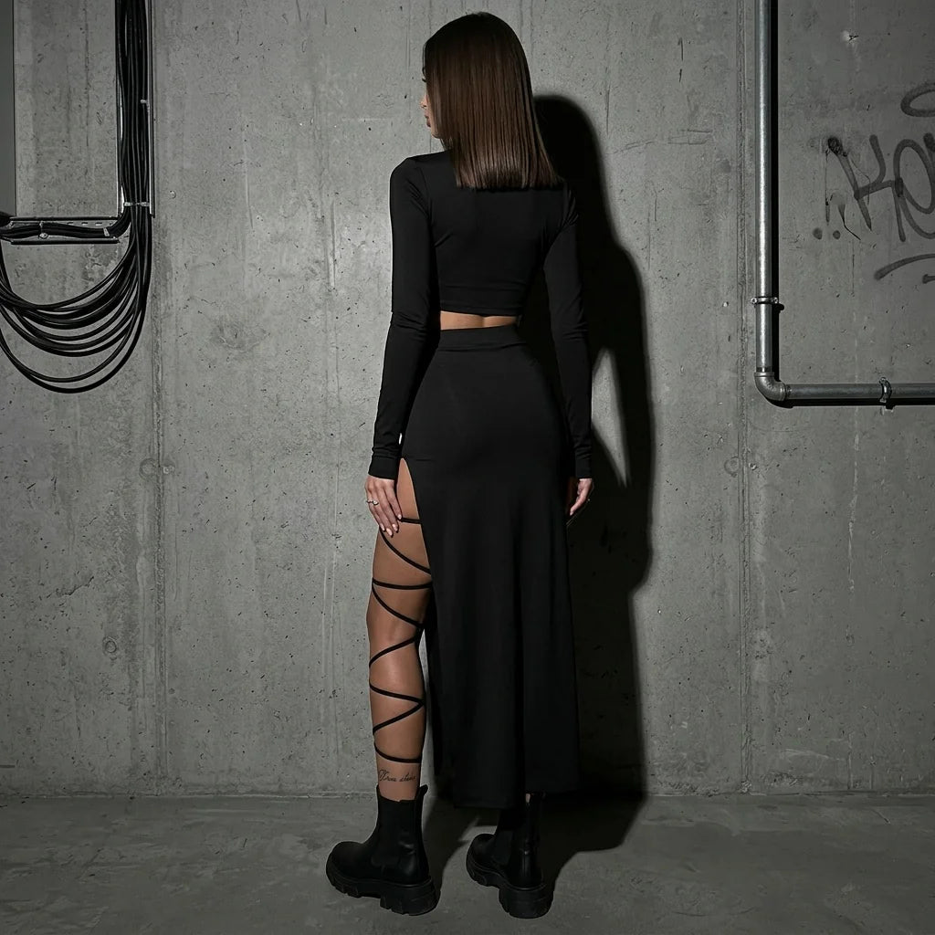 Midnight Lace-Up Set