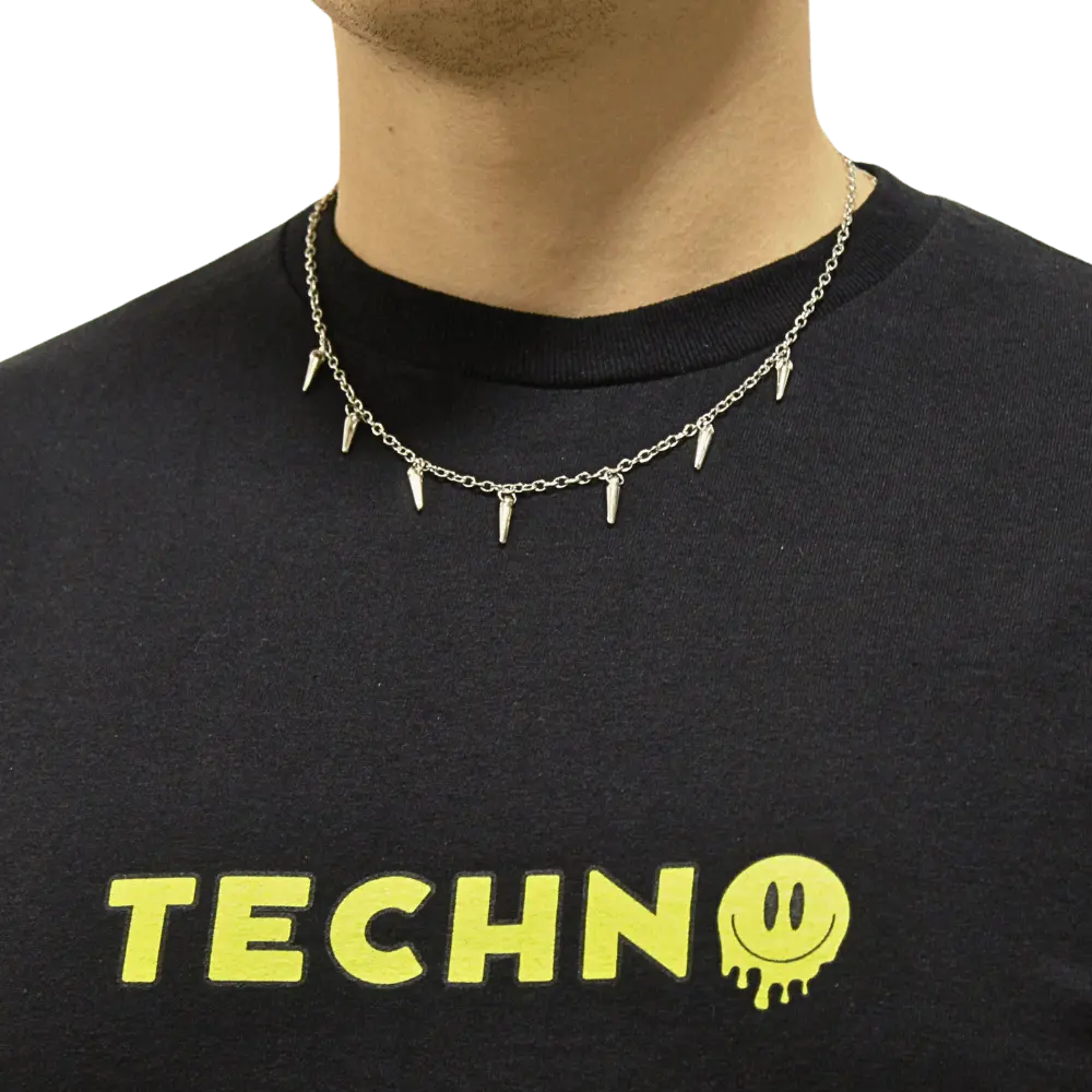 Techno Spike Chain – Stachel-Halskette für den Rave Look - Techno Essentials