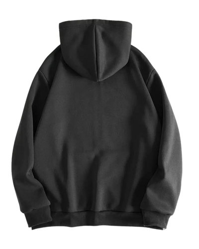 Dunkelgrauer Gothic Rave Hoodie ohne Rückenprint, Rückansicht