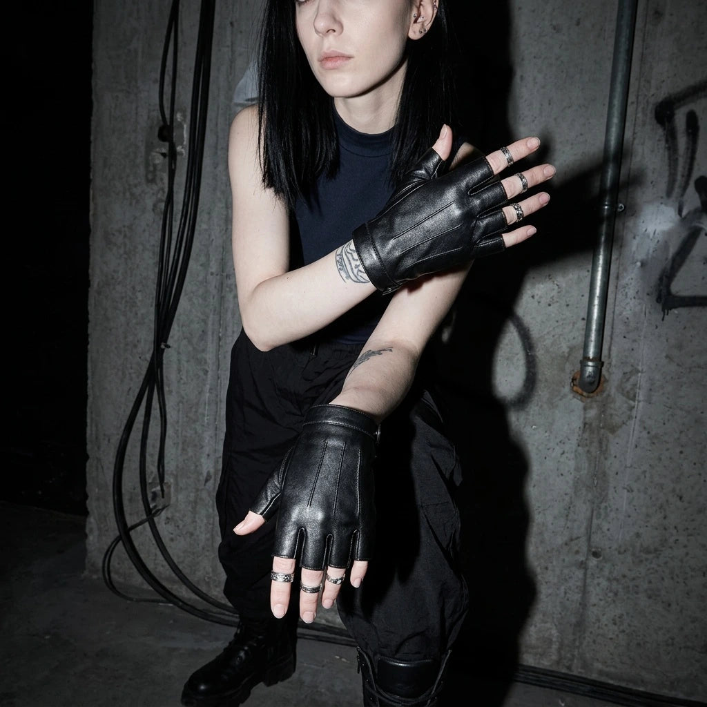 Techno Rave Fingerless Gloves