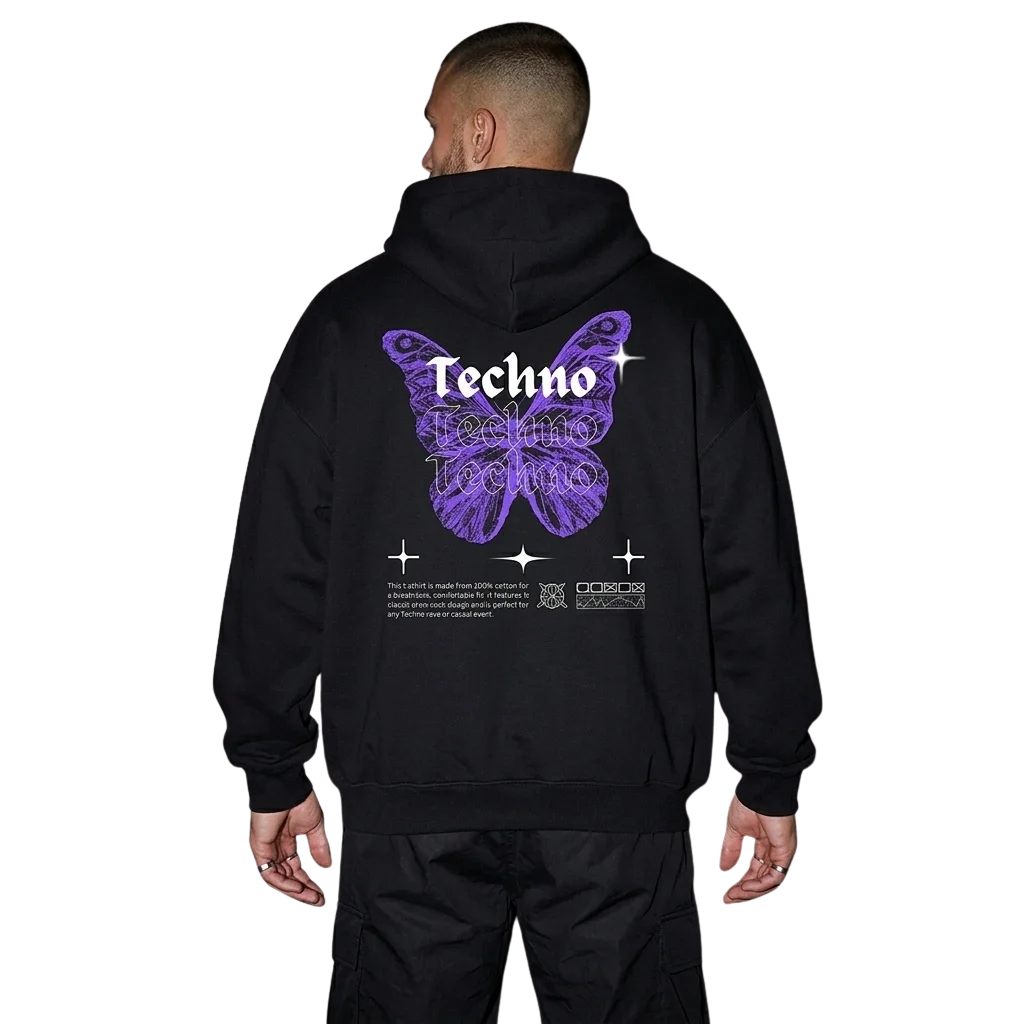 Techno Butterfly Oversize Hoodie
