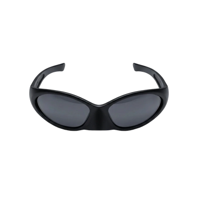 Schwarze CyberShades Rave-Brille mit ovalen Gläsern, Produktansicht