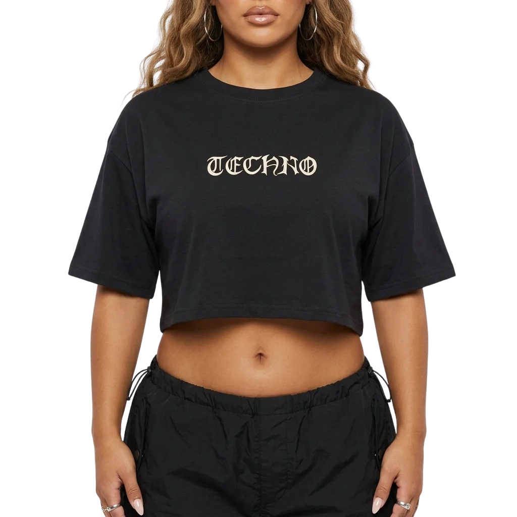 Techno Vibe Oversize Crop Top