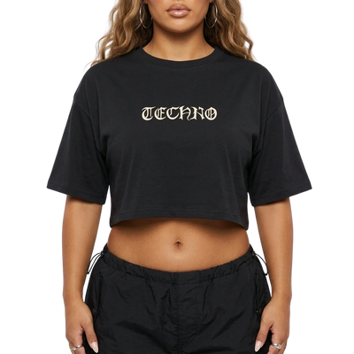 Techno Vibe Oversize Crop Top
