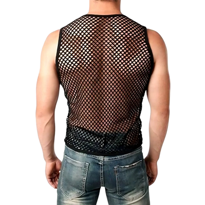 Rave-Mesh Tanktop – Ärmelloses Netzshirt für Festival-Looks - Techno Essentials