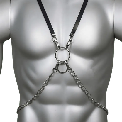 RaveMaster Harness – Stylische Body Chain mit Lederriemen