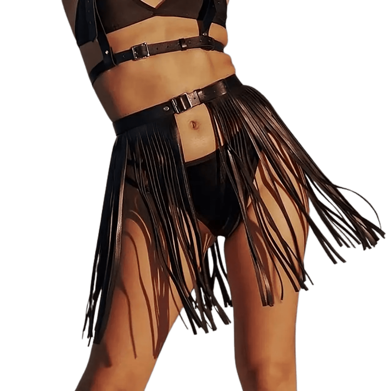 Fransen-Rock aus Kunstleder