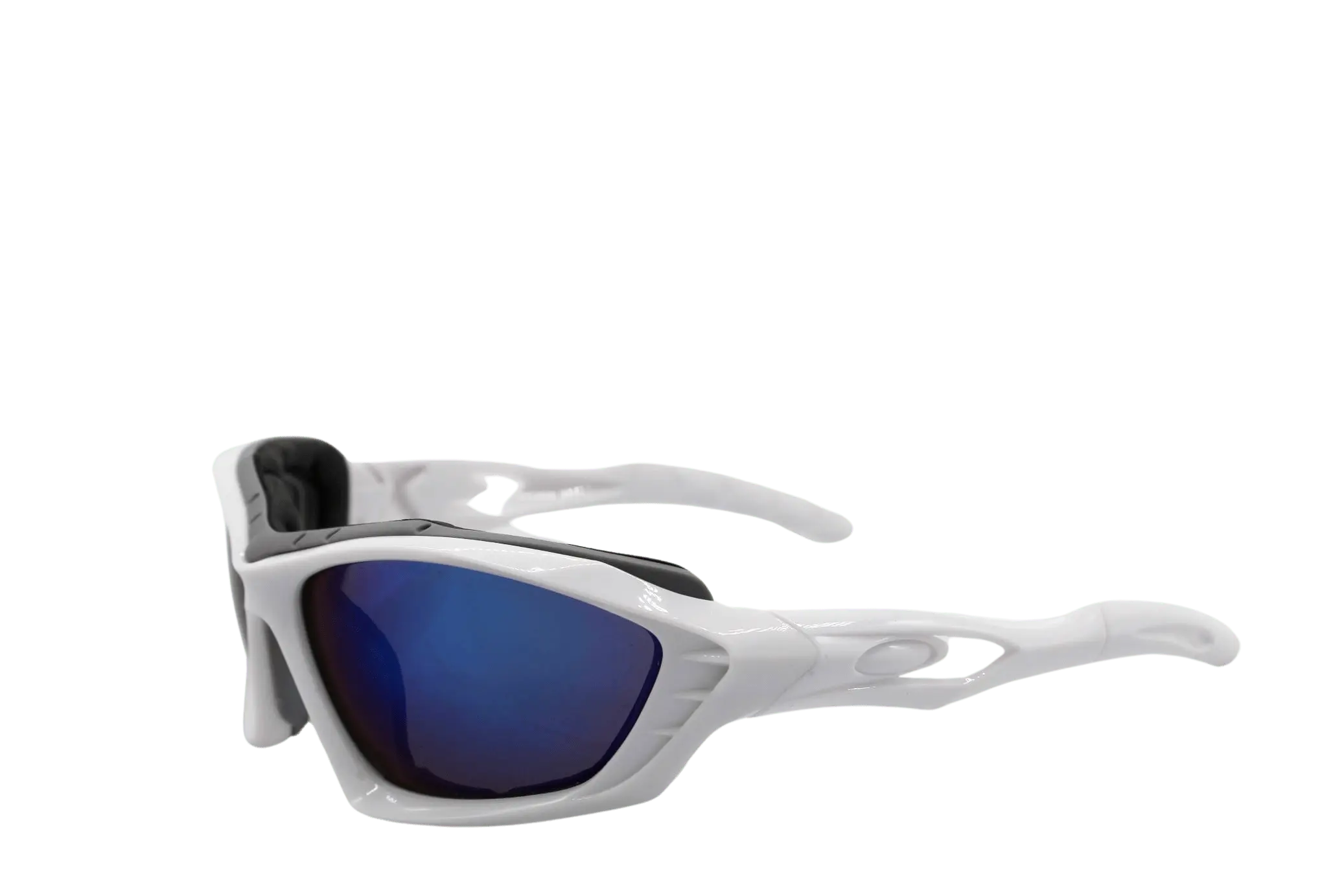 Hochenergetische Weiß-Blaue Raver-Brille