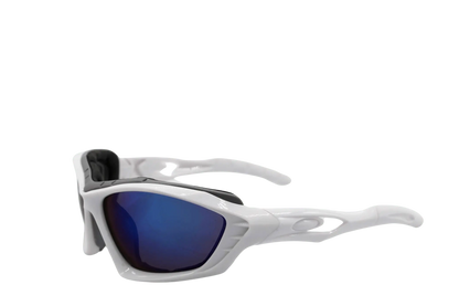 Hochenergetische Weiß-Blaue Raver-Brille