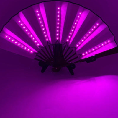 Leuchtender LED Fächer in Pink, Vorderansicht