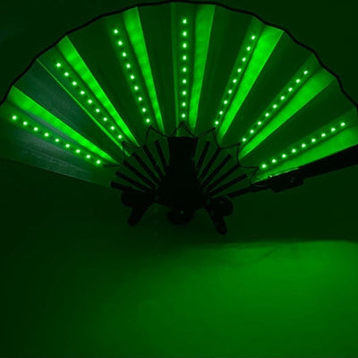 Leuchtender LED Fächer in Grün, Vorderansicht