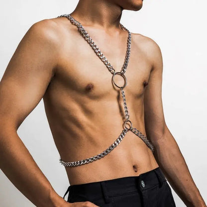 MetroPunk Brustkorb Body Chain für Raves & Techno Partys