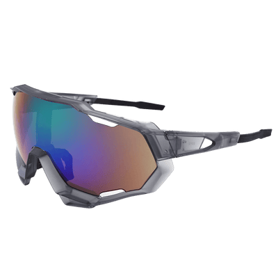 Graue Night-Rave Brille mit schillerndem Glas, Seitenansicht