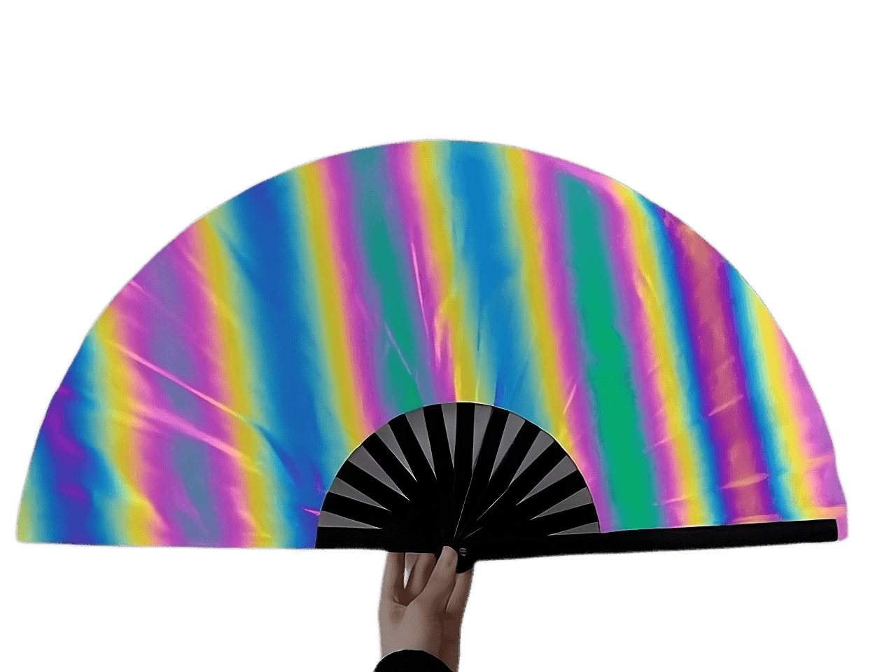 Rainbow Fusion - Reflektiver XXL Rave-Fächer für Festivals & Techno-Partys