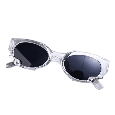 Transparente Rave Python Brille mit silbernen Schlangen an der Fassung, Vorderansicht
