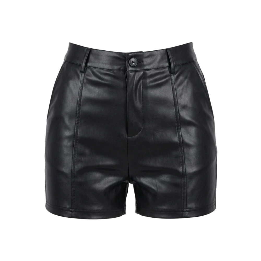 Rave-Ready High Waist Shorts aus veganem Leder