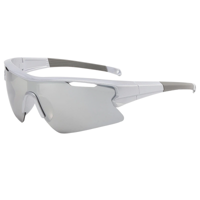 Graue Shadow Vision Sportbrille mit verspiegelter Scheibe, Seitenansicht