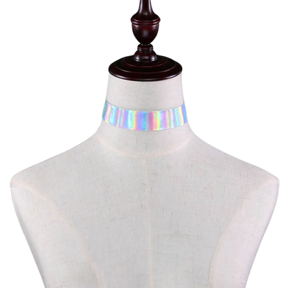 Techno Holo Choker – Schimmernder Look für Festivals und Raves