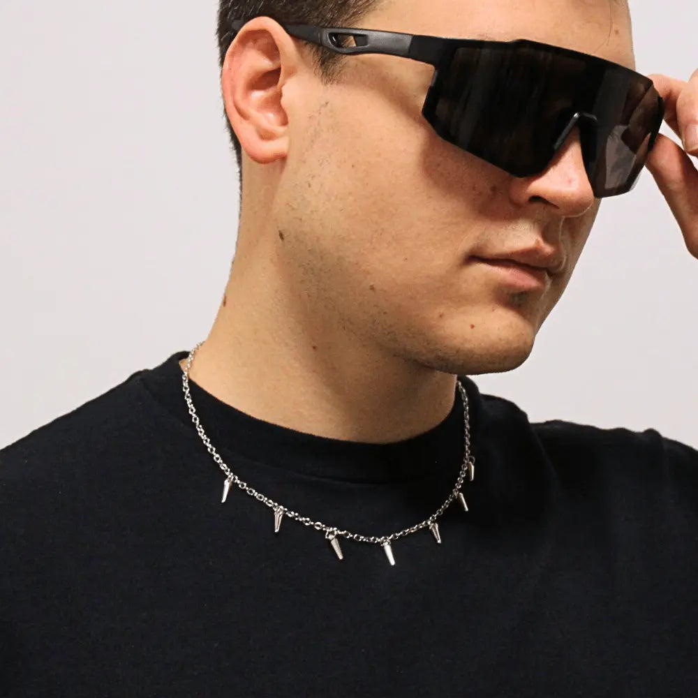 Techno Spike Chain – Stachel-Halskette für den Rave Look
