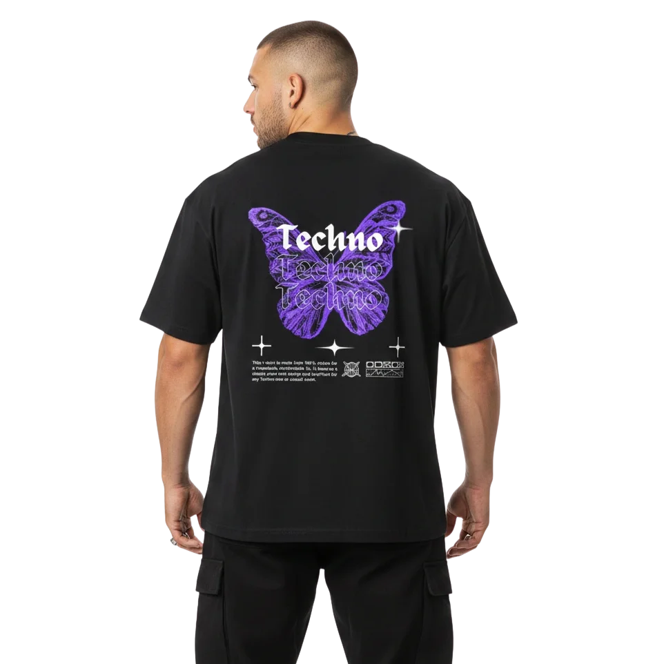 Techno Butterfly Oversize T-Shirt
