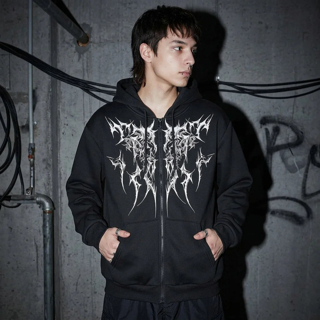 Dark Tribal Zip Hoodie