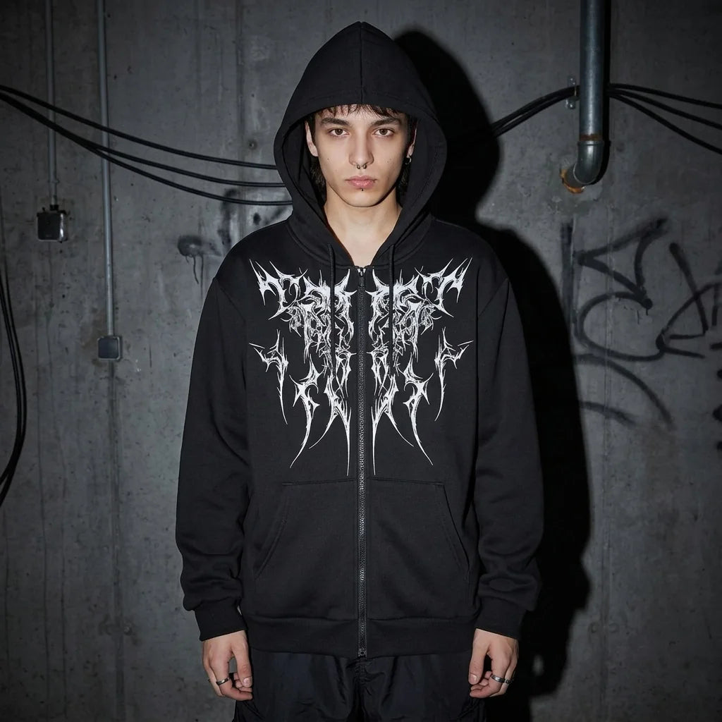 Dark Tribal Zip Hoodie