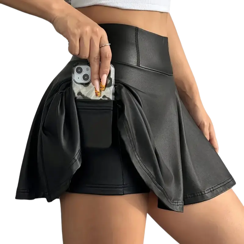 Night Rebel Leder Minirock