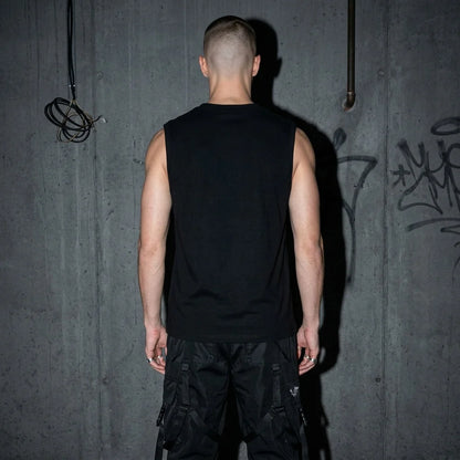 Rückansicht Nightfall Tanktop, schwarz, urbaner Look, Festival-Style