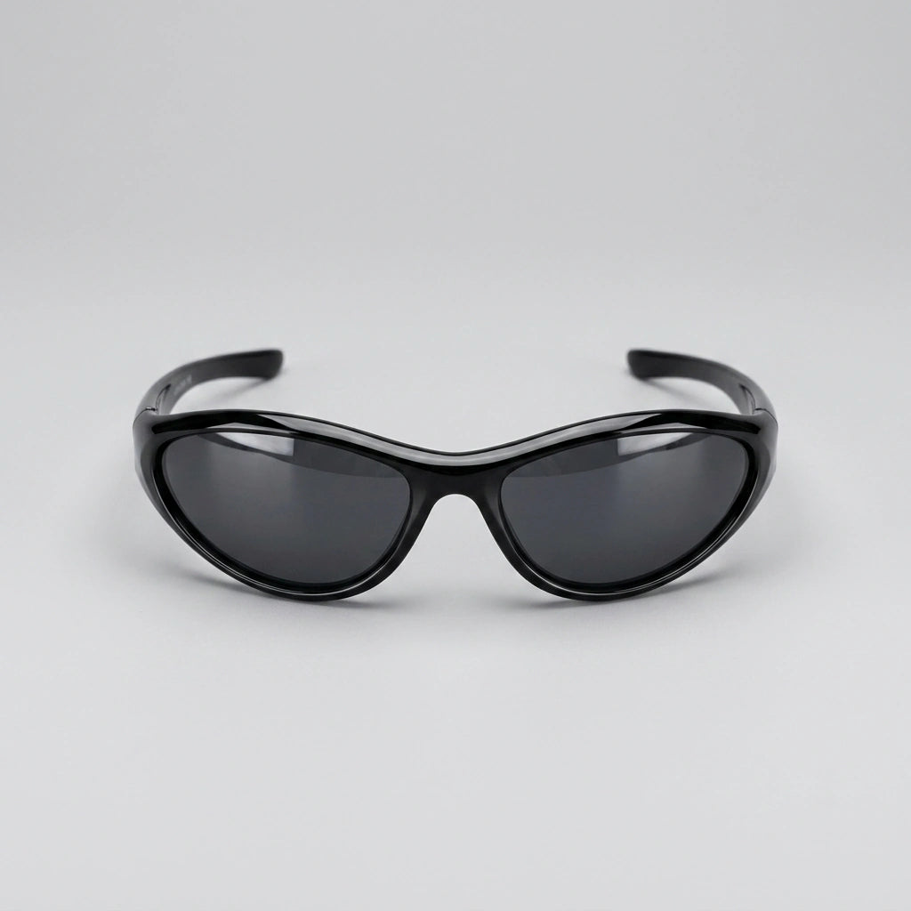 Darkwave Sleek Sonnenbrille für Raves - Produkt-Nahaufnahme | Techno Essentials