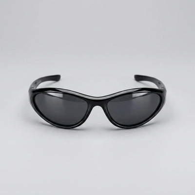 Schwarze Darkwave Sleek Sonnenbrille, Produkt-Nahaufnahme