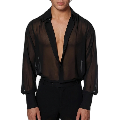 Luftige Eleganz - Durchsichtiges Rave Herrenhemd
