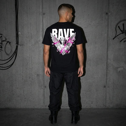 Rave Angel Heavy Cotton T-Shirt - Rückansicht | Techno Essentials