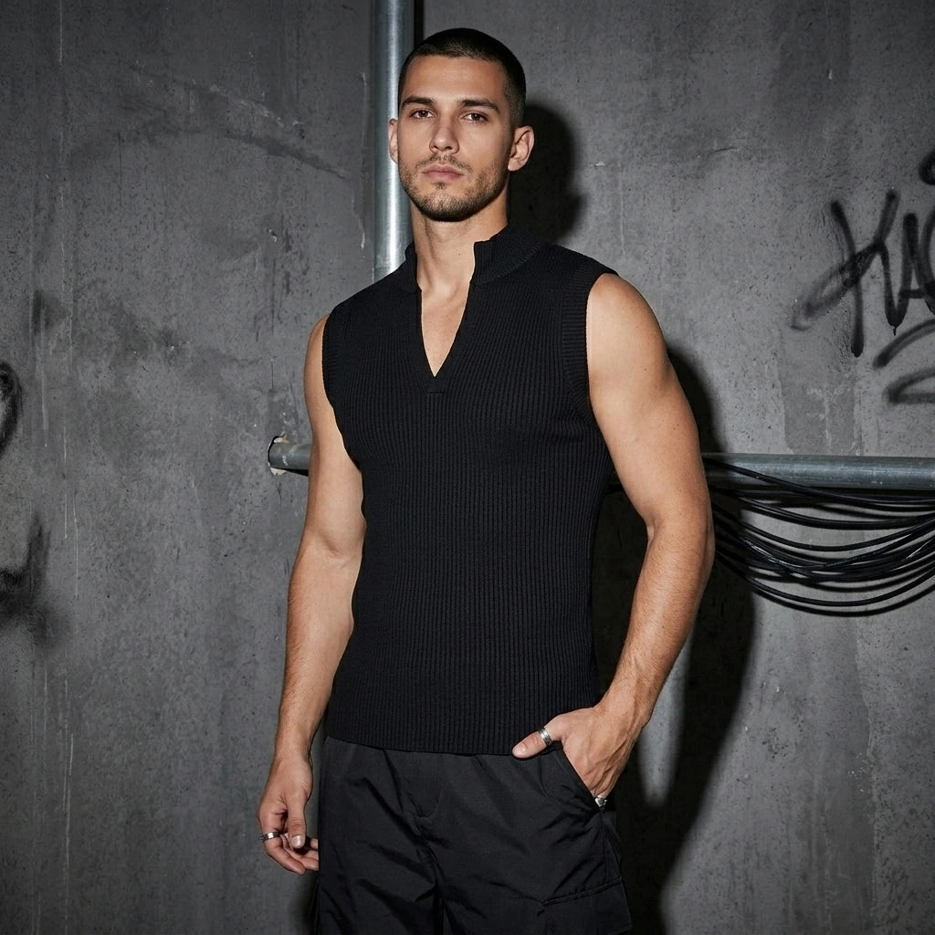 Ribbed Club Tanktop - Ganzkörper-Aufnahme | Techno Essentials