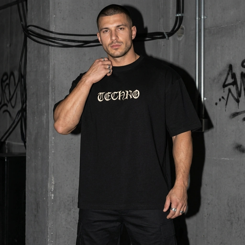 Techno Vibe Oversize T-Shirt - Frontansicht | Techno Essentials