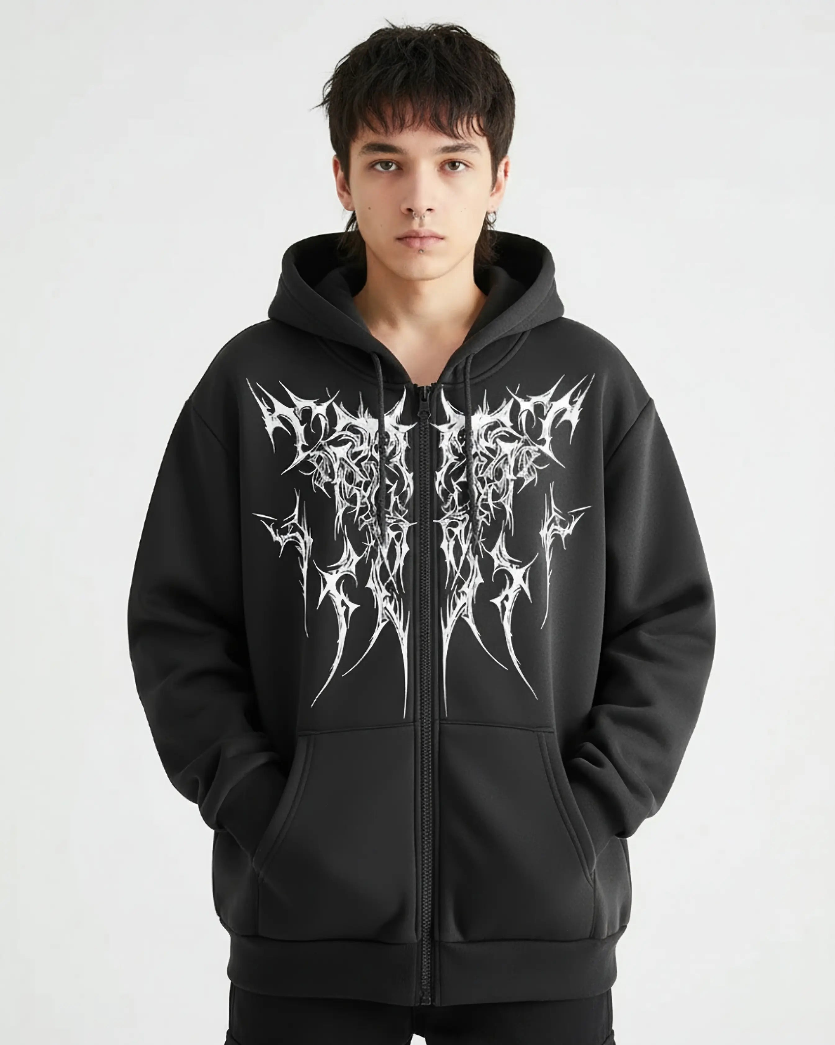 Dark Tribal Zip Hoodie