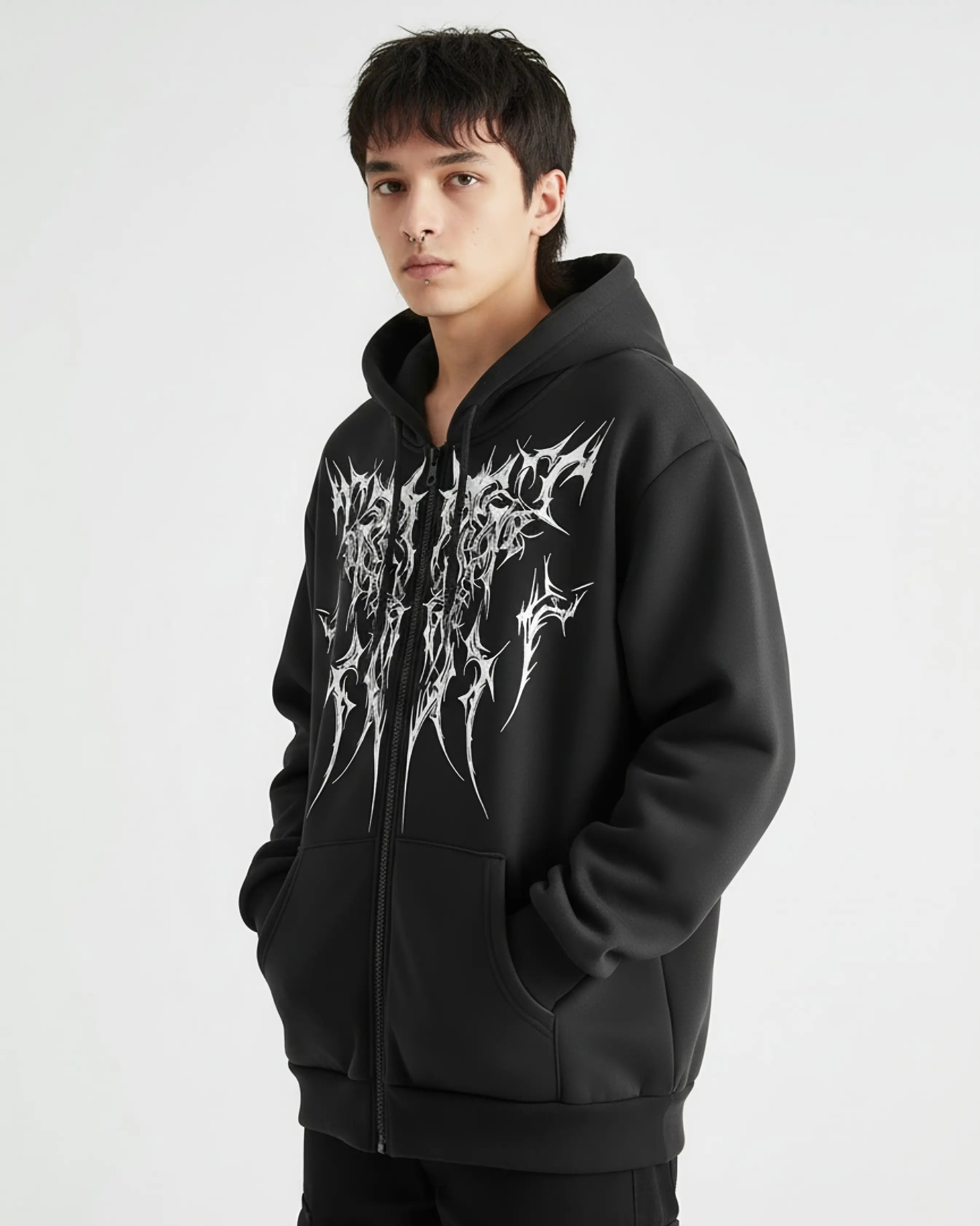 Dark Tribal Zip Hoodie